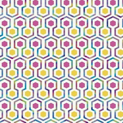 Good Vibes Papier peint Hexagon Pattern Rose et jaune 2 Good Vibes Papier peint Hexagon Pattern Rose et jaune – Image 2