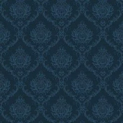 Topchic Papier peint Classic Ornaments Bleu marine