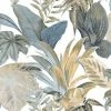 Topchic Papier peint Big Leaves Bleu et beige
