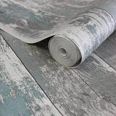 Topchic Papier peint Wooden Planks Gris foncé et bleu 2 Topchic Papier peint Wooden Planks Gris foncé et bleu – Image 2
