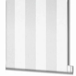 Topchic Papier peint Stripes Gris clair et blanc