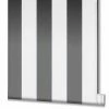 Topchic Papier peint Stripes Gris foncé et blanc