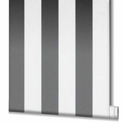 Topchic Papier peint Stripes Gris foncé et blanc 1 Topchic Papier peint Stripes Gris foncé et blanc