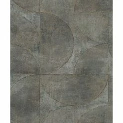 Vintage Deluxe Papier peint Graphic Circle Look Vert métallisé