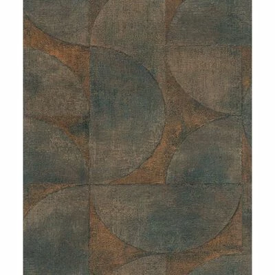 Vintage Deluxe Papier peint Graphic Circle Look Vert et marron 1 Vintage Deluxe Papier peint Graphic Circle Look Vert et marron