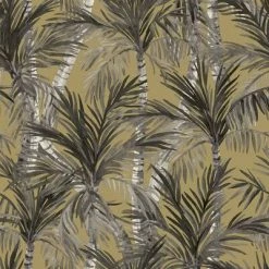 DUTCH WALLCOVERINGS Papier peint Palm Trees Doré et noir