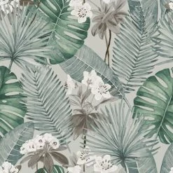 DUTCH WALLCOVERINGS Papier peint Eden Gris et vert clair