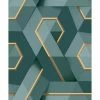 DUTCH WALLCOVERINGS Papier peint Onyx Vert et doré
