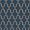 DUTCH WALLCOVERINGS Papier peint Geometric Bleu et doré