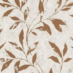 DUTCH WALLCOVERINGS Papier peint Leafs Beige et marron