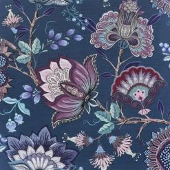 DUTCH WALLCOVERINGS Papier peint Krisha Bleu marine et rose