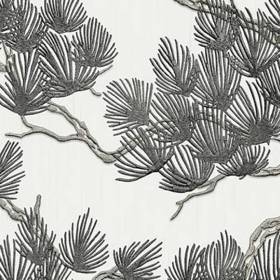 DUTCH WALLCOVERINGS Papier peint Motif avec pins Blanc et noir 3 DUTCH WALLCOVERINGS Papier peint Motif avec pins Blanc et noir – Image 3