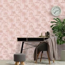 DUTCH WALLCOVERINGS Papier peint Arbres tropicaux Rose -Papiers peints Soldes image 3 437421
