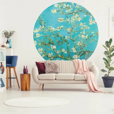 WallArt Papier peint cercle Almond Blossom 142,5 cm 3 WallArt Papier peint cercle Almond Blossom 142,5 cm – Image 3