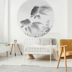 WallArt Papier peint cercle Two Goldfish 142,5 cm -Papiers peints Soldes image 3 440364