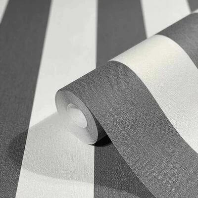 Topchic Papier peint Stripes Gris foncé et blanc 3 Topchic Papier peint Stripes Gris foncé et blanc – Image 3