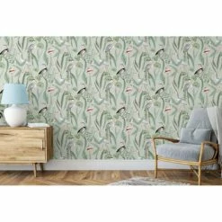 DUTCH WALLCOVERINGS Papier peint Flamingo Menthe -Papiers peints Soldes image 3 442564