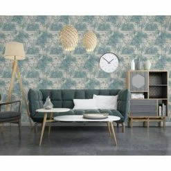 DUTCH WALLCOVERINGS Papier peint Tropical Beige et bleu clair -Papiers peints Soldes image 3 442566
