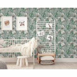 DUTCH WALLCOVERINGS Papier peint Eden Gris et vert clair -Papiers peints Soldes image 3 442571