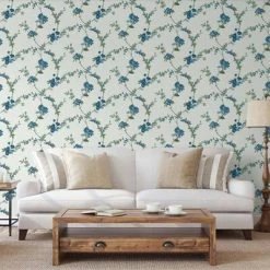 DUTCH WALLCOVERINGS Papier peint Flower Bleu clair -Papiers peints Soldes image 3 442586