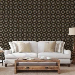 DUTCH WALLCOVERINGS Papier peint Geometric Noir et doré -Papiers peints Soldes image 3 442591