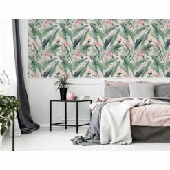 DUTCH WALLCOVERINGS Papier peint Lush Tropical Rose et bleu -Papiers peints Soldes image 3 442603