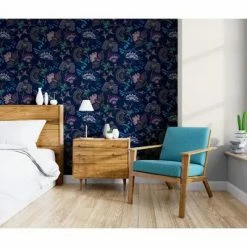 DUTCH WALLCOVERINGS Papier peint Krisha Bleu marine et rose -Papiers peints Soldes image 3 442604