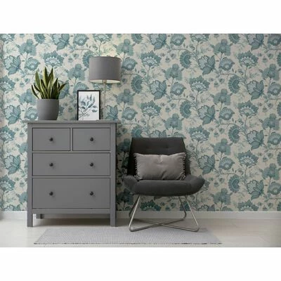 DUTCH WALLCOVERINGS Papier peint Krisha Blanc et bleu 3 DUTCH WALLCOVERINGS Papier peint Krisha Blanc et bleu – Image 3