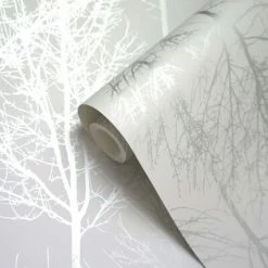 DUTCH WALLCOVERINGS Papier peint Rhea Trees Gris et argenté -Papiers peints Soldes image 4 437413