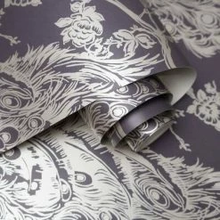 DUTCH WALLCOVERINGS Papier peint Paon Violet et argenté -Papiers peints Soldes image 4 437416