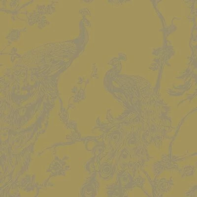 DUTCH WALLCOVERINGS Papier peint Paon Jaune et argenté 4 DUTCH WALLCOVERINGS Papier peint Paon Jaune et argenté – Image 4