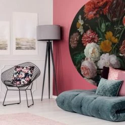 WallArt Papier peint cercle Golden Age Flowers 142,5 cm -Papiers peints Soldes image 4 440358