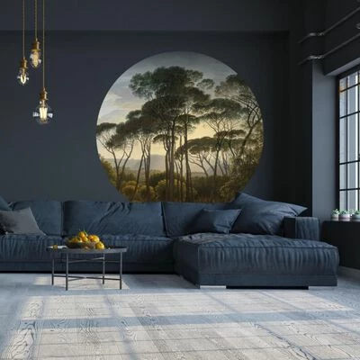 WallArt Papier peint cercle Umbrella Pines in Italy 142,5 cm 4 WallArt Papier peint cercle Umbrella Pines in Italy 142,5 cm – Image 4