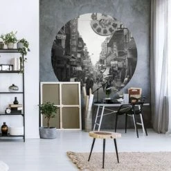 WallArt Papier peint cercle Hong Kong the Old Days 142,5 cm -Papiers peints Soldes image 4 440372