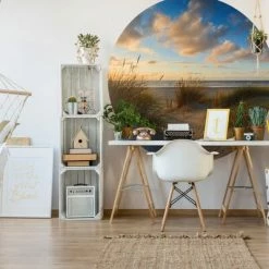 WallArt Papier peint cercle Beachlife 142,5 cm -Papiers peints Soldes image 4 440378