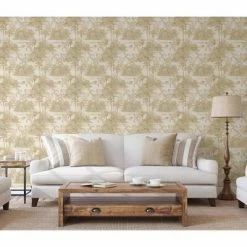 DUTCH WALLCOVERINGS Papier peint Tropical Beige et doré -Papiers peints Soldes image 4 442565