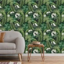 DUTCH WALLCOVERINGS Papier peint Eden Noir et vert foncé -Papiers peints Soldes image 4 442568
