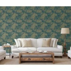 DUTCH WALLCOVERINGS Papier peint Tropical Bleu foncé et doré -Papiers peints Soldes image 4 442569