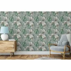 DUTCH WALLCOVERINGS Papier peint Eden Gris et vert clair -Papiers peints Soldes image 4 442571