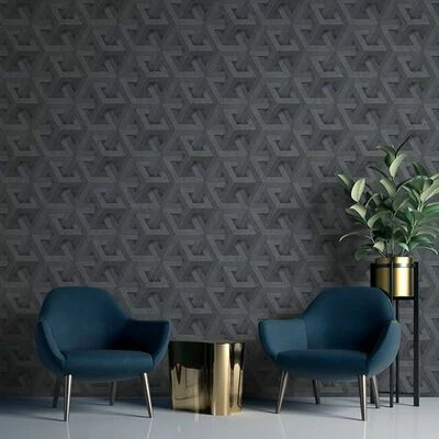 DUTCH WALLCOVERINGS Papier peint Onyx Anthracite et doré 4 DUTCH WALLCOVERINGS Papier peint Onyx Anthracite et doré – Image 4