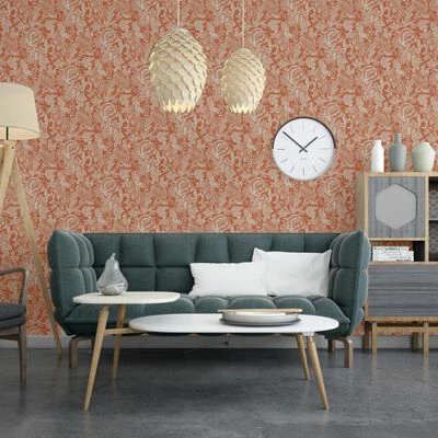 DUTCH WALLCOVERINGS Papier peint Mae Orange et beige 4 DUTCH WALLCOVERINGS Papier peint Mae Orange et beige – Image 4