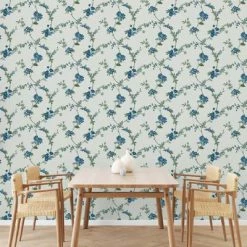 DUTCH WALLCOVERINGS Papier peint Flower Bleu clair -Papiers peints Soldes image 4 442586
