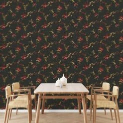 DUTCH WALLCOVERINGS Papier peint Flower Noir -Papiers peints Soldes image 4 442587