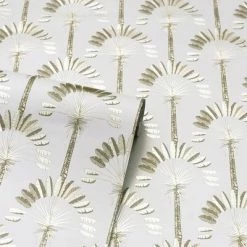 DUTCH WALLCOVERINGS Papier peint Palm Palace Crème et doré -Papiers peints Soldes image 4 442608