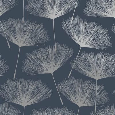 DUTCH WALLCOVERINGS Papier peint Fleur Bleu marine et gris 5 DUTCH WALLCOVERINGS Papier peint Fleur Bleu marine et gris – Image 5