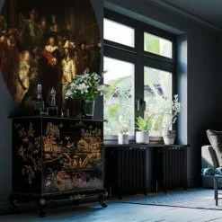 WallArt Papier peint cercle The Night Watch 190 cm -Papiers peints Soldes image 5 440353