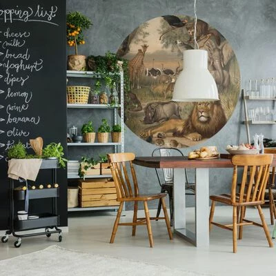 WallArt Papier peint cercle Animals of Africa 190 cm 5 WallArt Papier peint cercle Animals of Africa 190 cm – Image 5