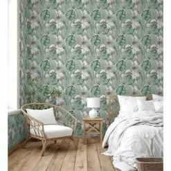 DUTCH WALLCOVERINGS Papier peint Eden Gris et vert clair -Papiers peints Soldes image 5 442571