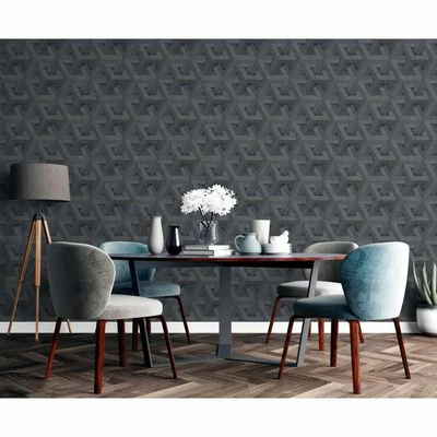 DUTCH WALLCOVERINGS Papier peint Onyx Anthracite et doré 5 DUTCH WALLCOVERINGS Papier peint Onyx Anthracite et doré – Image 5