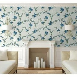 DUTCH WALLCOVERINGS Papier peint Flower Bleu clair -Papiers peints Soldes image 5 442586